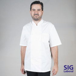 Chaqueta Cocina Unisex Sarga Blanca Manga Corta