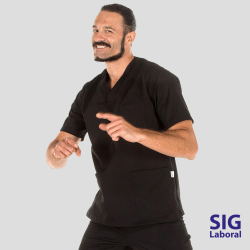 Blusa Sanitaria Unisex Pico Colores NEGRO